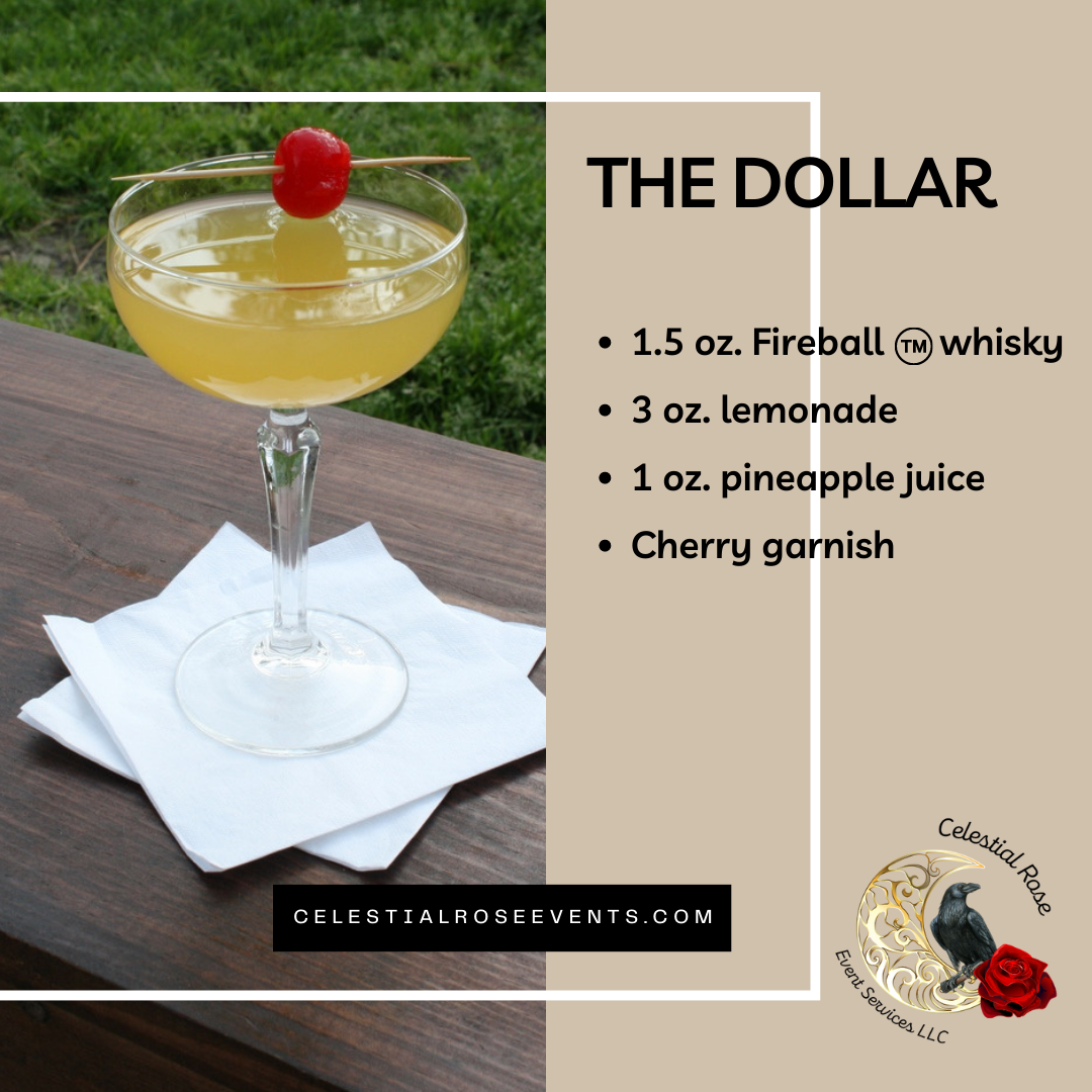 Recipe for Dollar signature cocktail with photo of cocktail